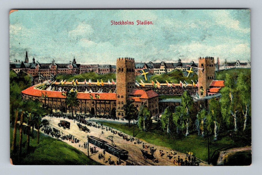 Sweden- Stockholm Stadium Standard Souvenir Postal Old Card PC Vintage Postcard