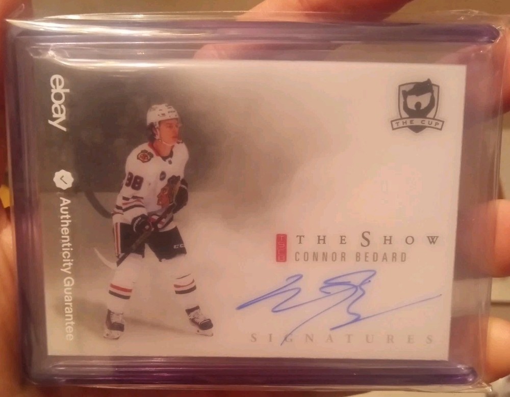 Connor Bedard 2023-24 Upper Deck The Cup The Show White Auto RC SP