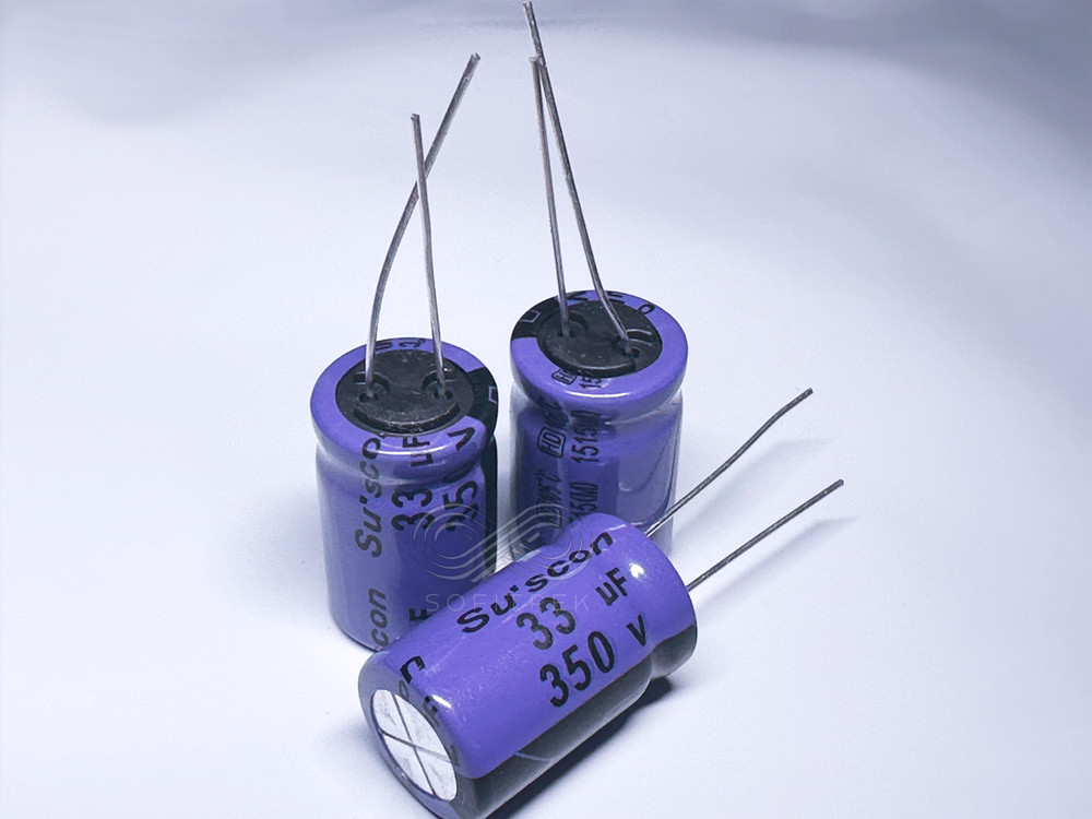 5PCS HD Suscon 33uF 350V 13x21 Electrolytic Radial Capacitor High Ripple 10kHr