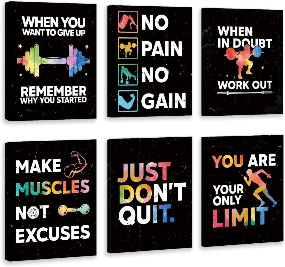 Colorful Motivational Workout Posters for Gym & Classroom