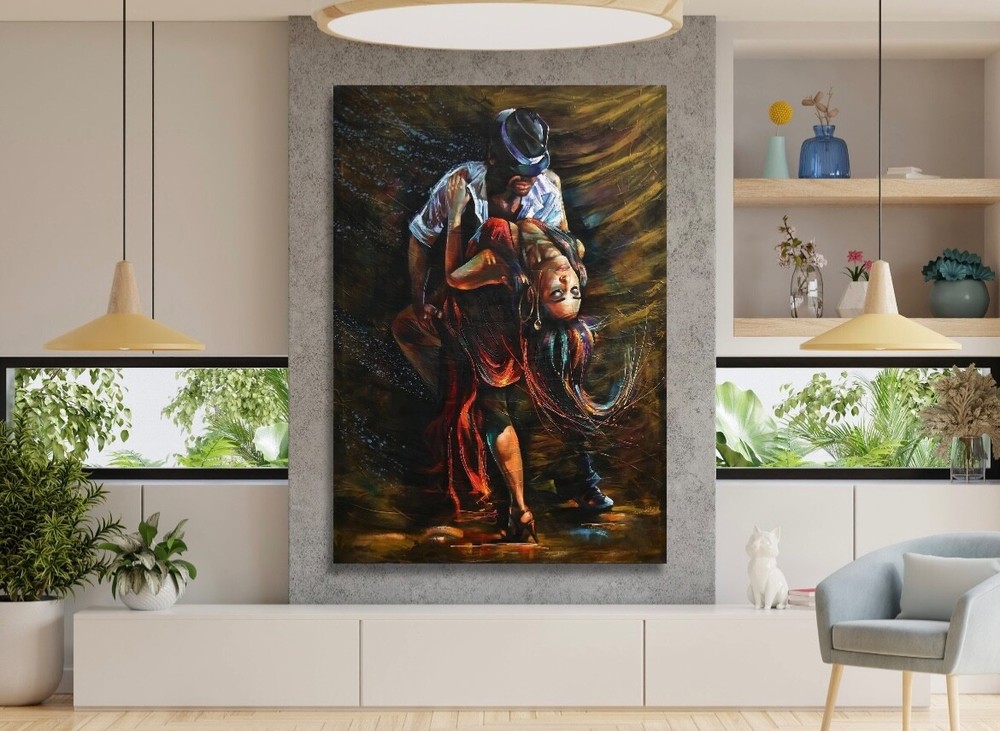 Tango dancer Canvas Art Print Abstract  Couple Wall Art Home Decor