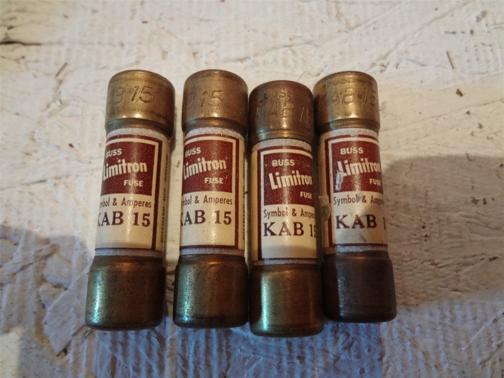 Qty=4: BUSSMAN LIMITRON KAB 15 FUSES 15 AMP