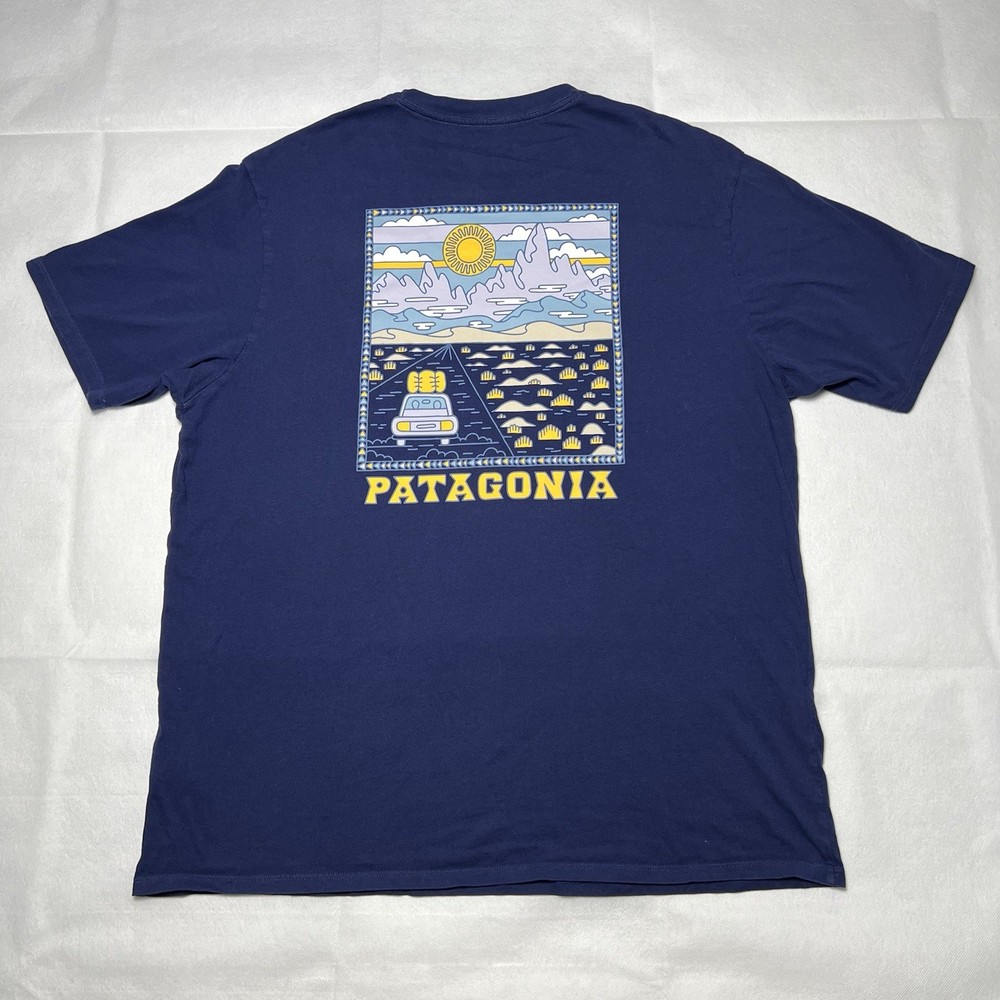 Patagonia Summit Road Trip Organic T-Shirt Men's Summit Road Size Large