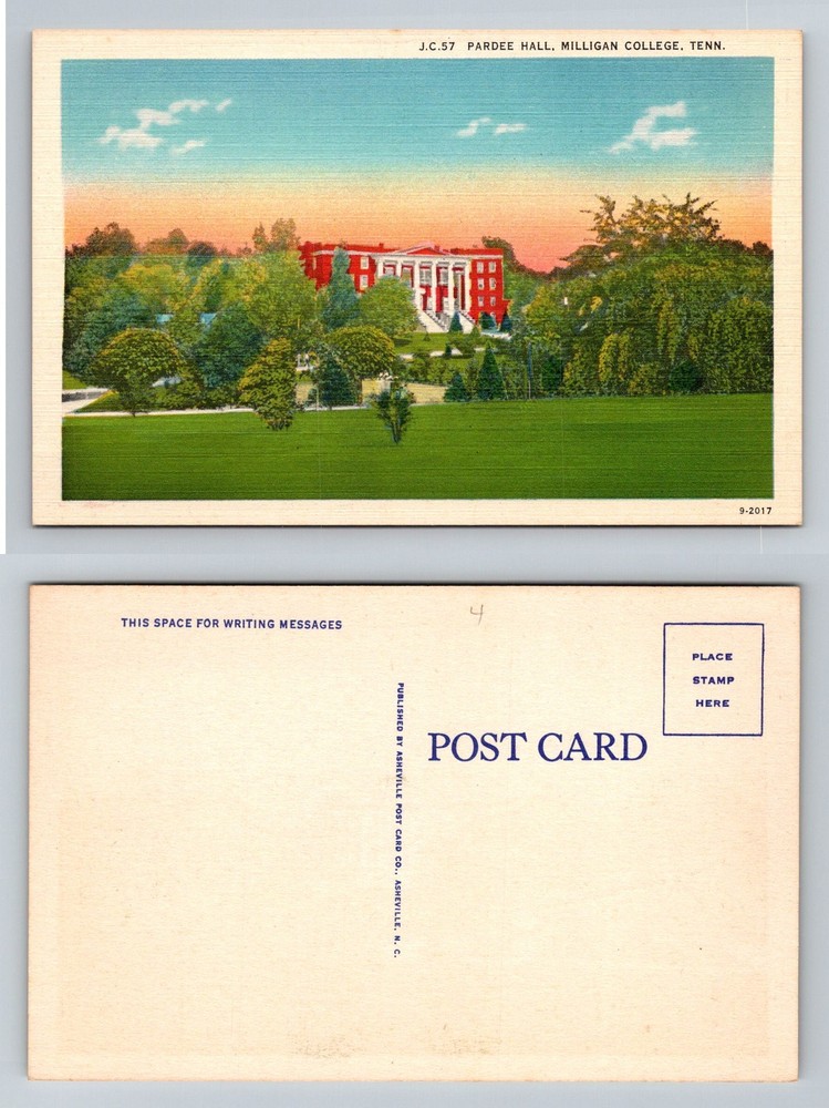Milligan College TN-Tennessee Pardee Hall Campus Building Trees Vintage Postcard