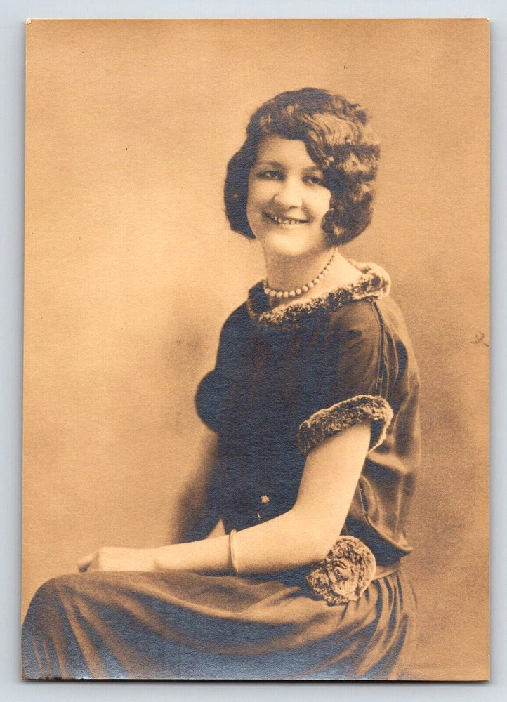 Vintage Photo Old Antique Picture Portrait Young Lady Girl Dress School Student