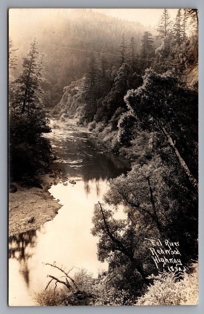 Eel River Humboldt County Redwood Highway California CA RPPC Photo Postcard