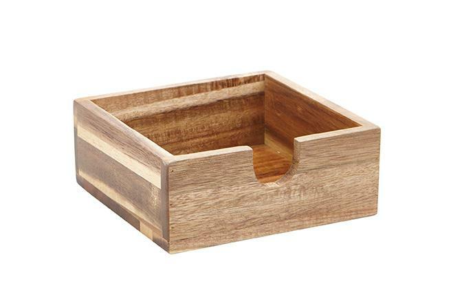Acacia Wood Cocktail Party Paper Home Bar Luncheon Napkin Holder-image