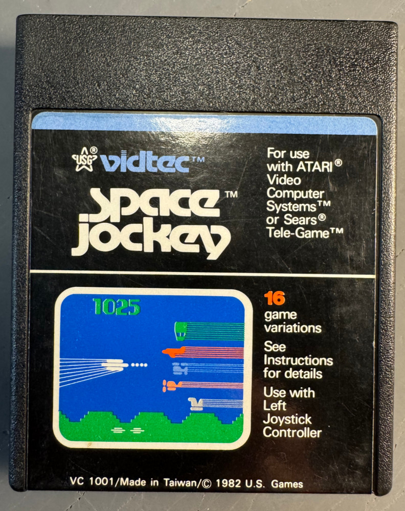 (G) Space Jockey Atari 2600 Cartridge 1982 U.S. Games Vidtec Tested Working