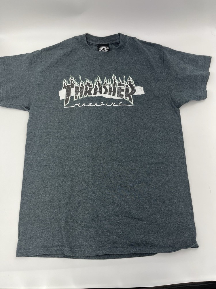 Thrasher Magazine Skateboarding Gray Short Sleeve T-Shirt Men's M