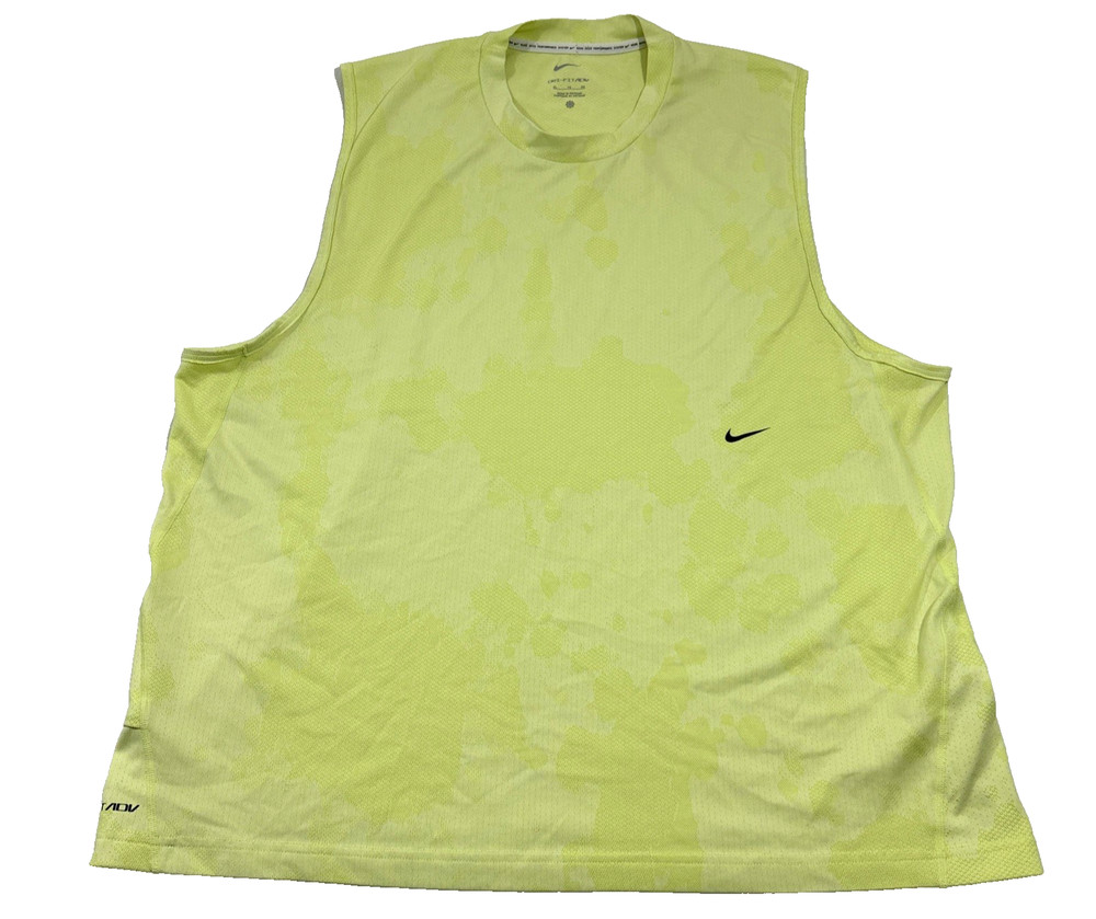 Nike Shirt Mens XL Neon Green Dri Fit ADV APS Versatile Sleeveless Tank Top EUC