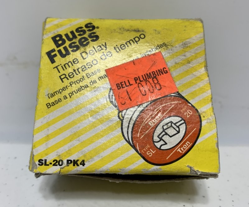 Cooper Bussmann SL-20 Plug Fuse 20A 125V Time Delay (lot of 4)