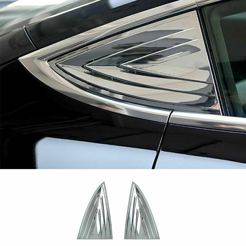 For Tesla 3 2017-2025 Chrome Side Window Vent Louver Shutter Cover Molding Trim