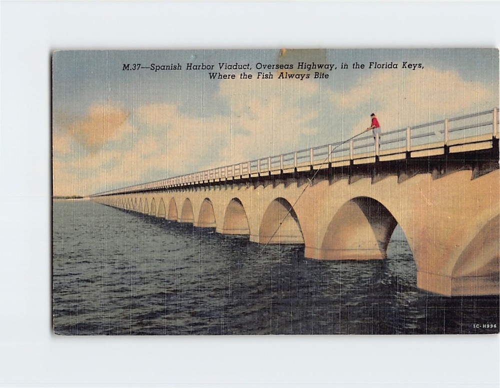 Postcard Spanish Harbor Viaduct Overseas Highway Florida Keys USA