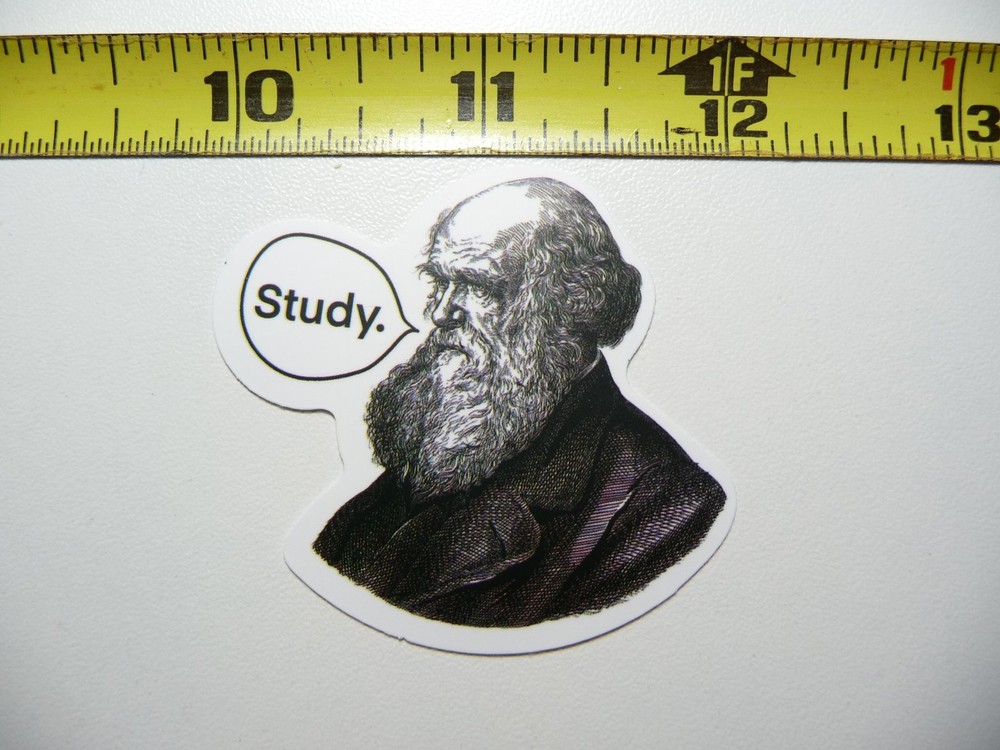 Charles Darwin Funny Parody Study Decal Sticker Famous Scientist