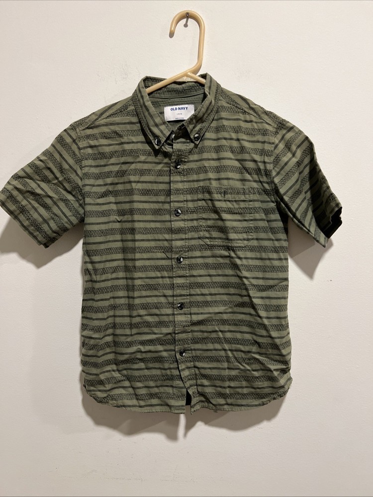 Old Navy Textured Dobby-Stripe Short-Sleeve Shirt for Boys Size L(10/12)