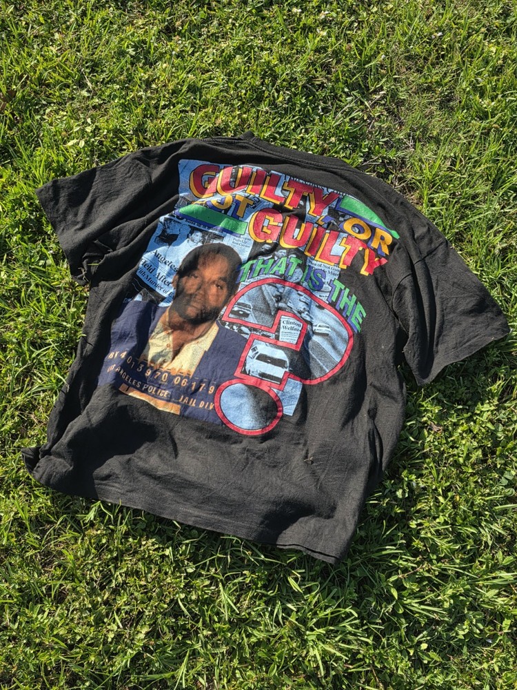 Vintage OJ Simpson Black 1995 Juice is Loose Rap Tee Tupac Biggie Size 2XL
