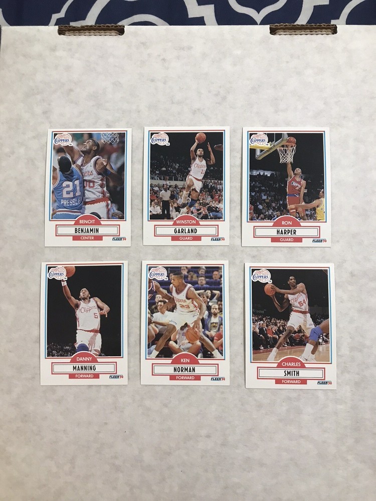 1990 Fleer Basketball Los Angeles Clippers Team Set Manning (6 Cards)