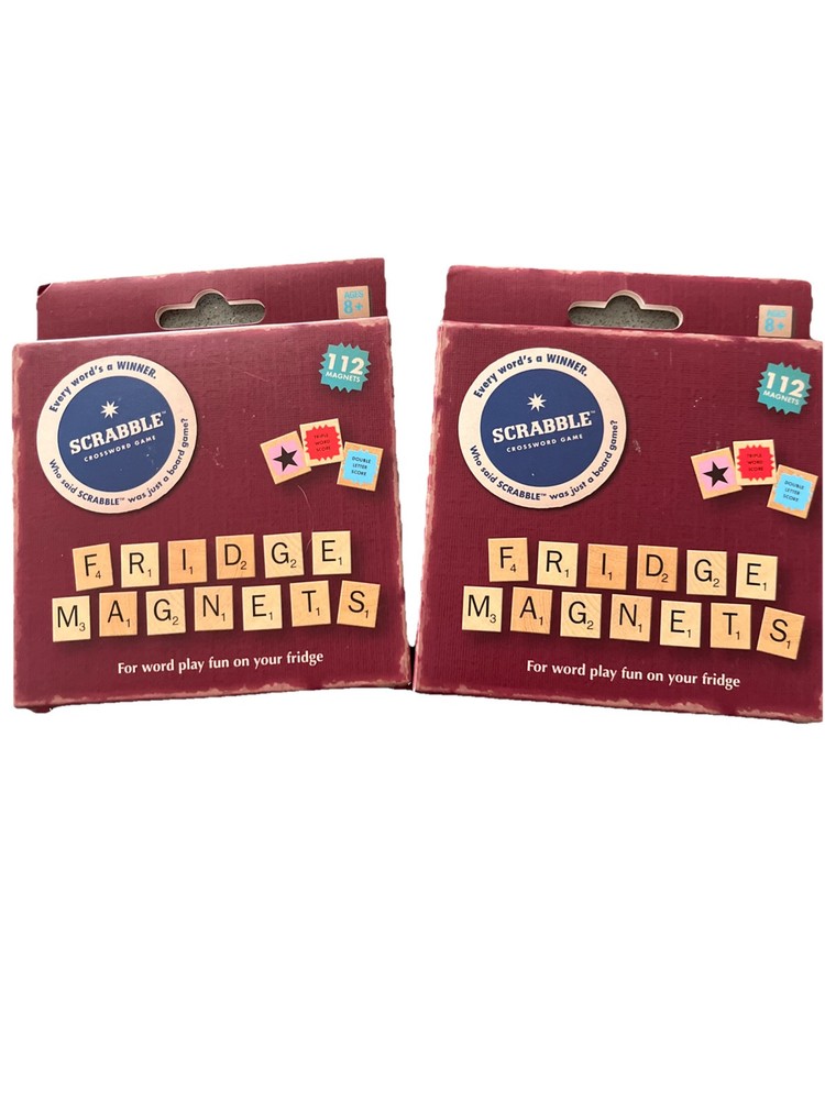 NIB Lot of 2, Scrabble, Crossword Game, Fridge, Magnets, Wordplay For Fridge.