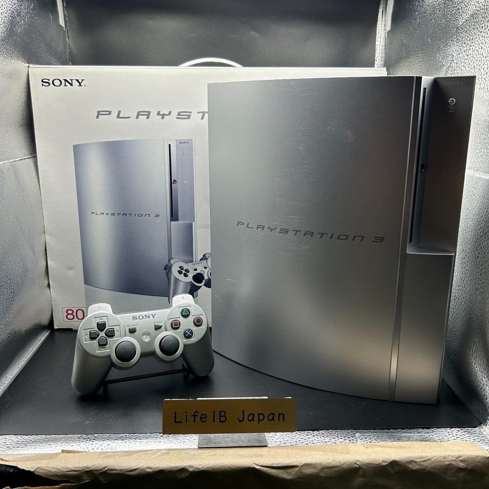 SONY PlayStation 3 PS3 Satin Silver 80GB CECHL00 Console with Box RARE Edition