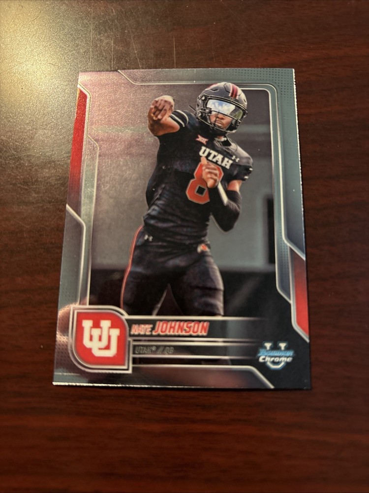 2025 Bowman University Chrome - Nate Johnson #57 (RC) Utah Utes