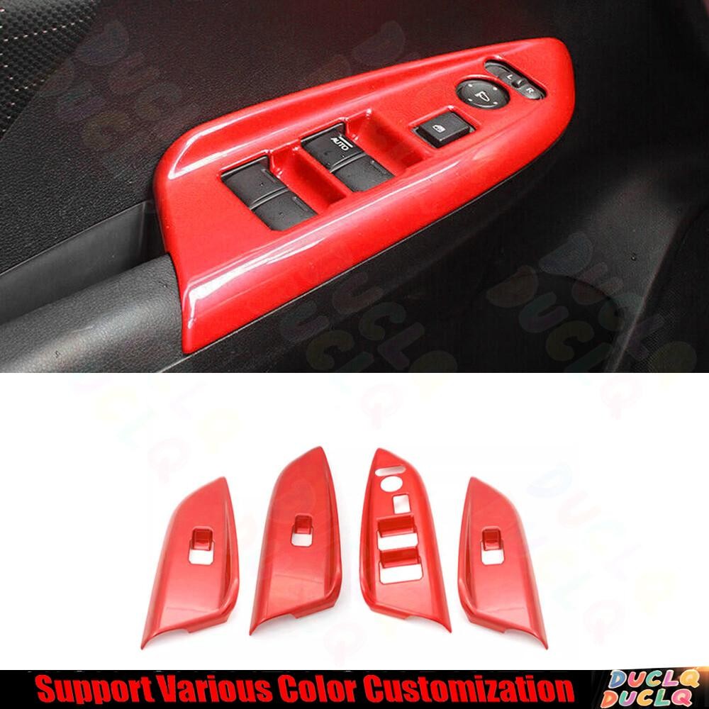 For Honda Fit/Jazz 2014-2020 Bright Red Car Glass Window Lift Switch Panel Trim