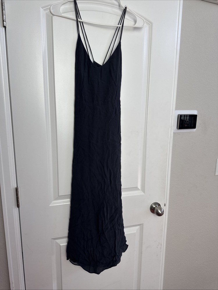Pre-Owned Wilfred Free Aritzia Women's Navy cross Back strap Dress Size XS (2G)