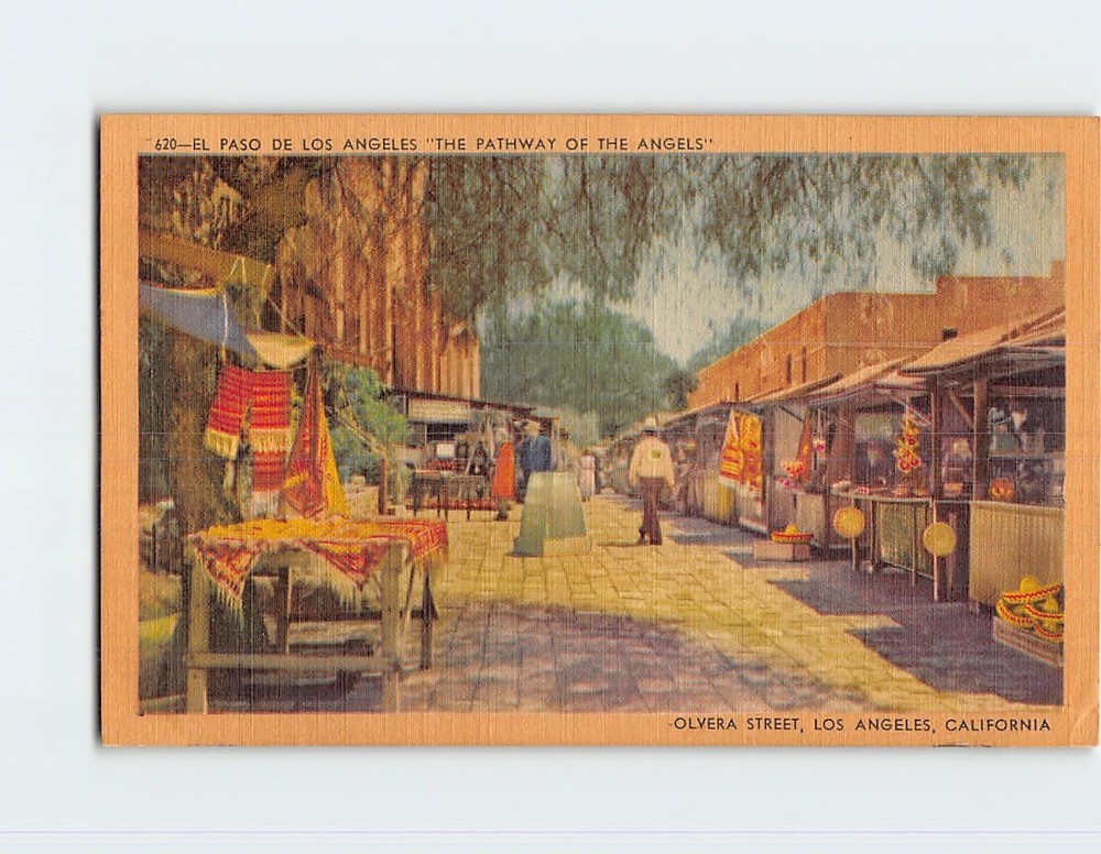 Postcard Olvera Street Los Angeles California USA