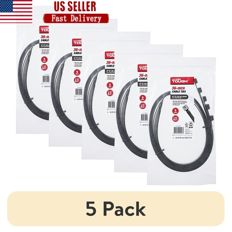 Durable UV Resistant 36 Inch Cable Ties Nylon Cable Organization Pack of 5 New