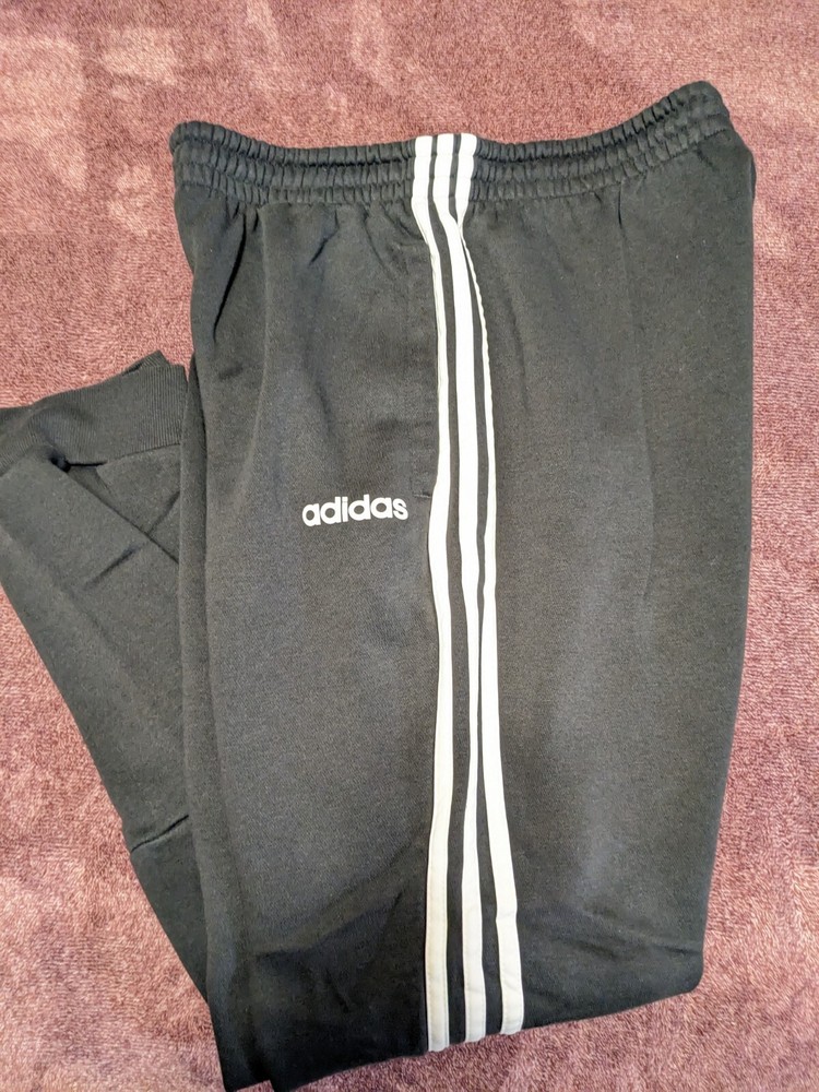 Adidas Sweatpants Joggers Men’s Large Gray Pockets Logo Athleisure Cozy