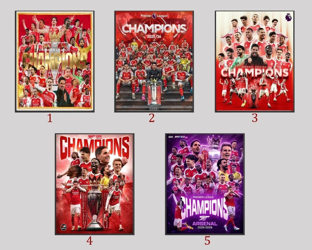 Arsenal 2026 Premier League Champions Poster