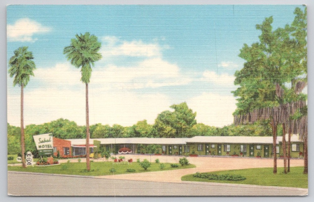Sabal Motel Ocala Florida Vintage Linen Postcard - Silver Springs Area