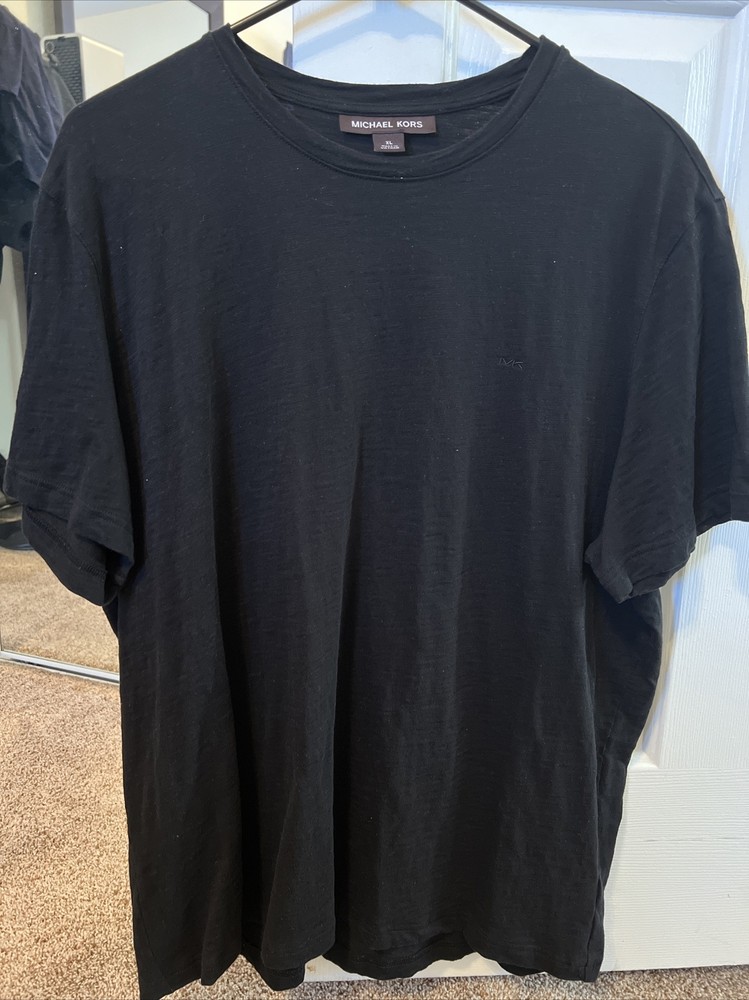 Michael Kors Shirt Mens XL Black Short Sleeve Tee Adult MK Logo