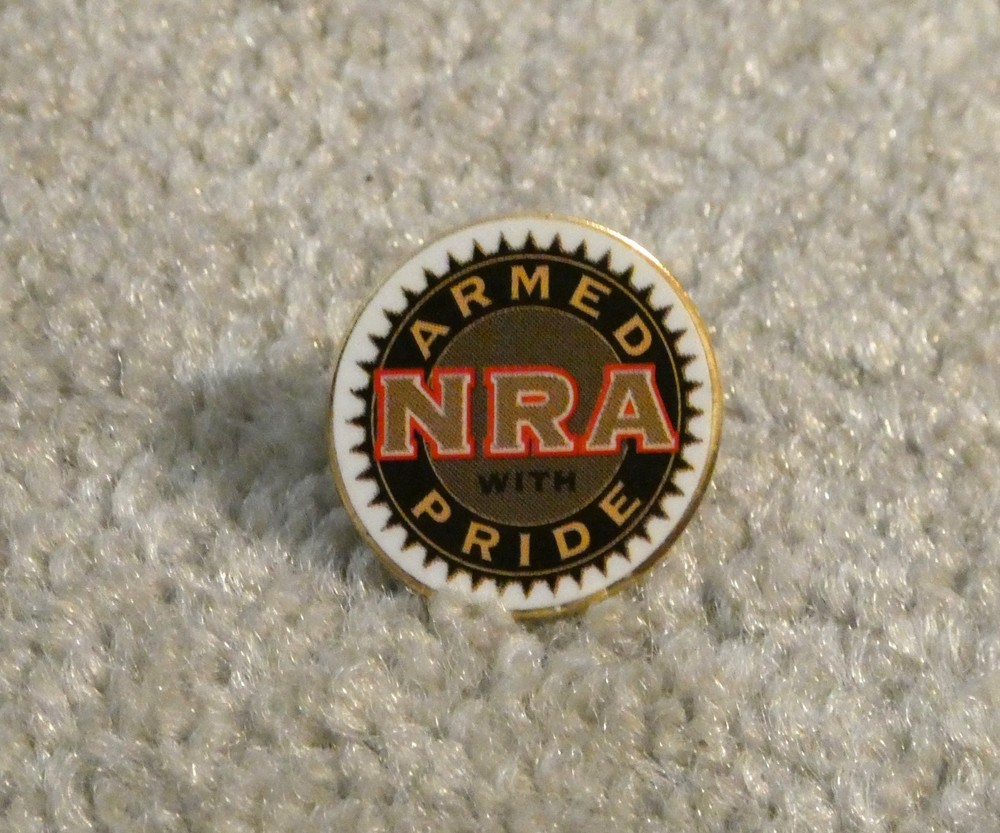 NRA Armed With Pride Metal Enamel Pin Back Button National Rifle Association