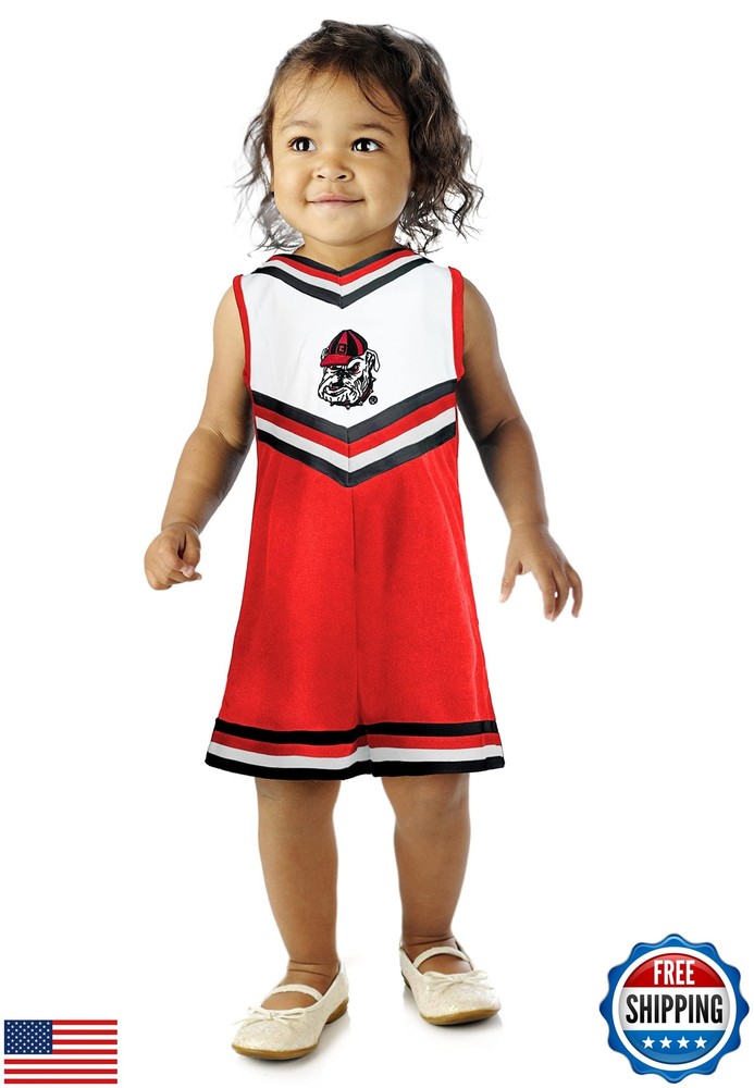 Little King NCAA Georgia Team Cheer Jumper Dress for Toddler Girls Size 3T