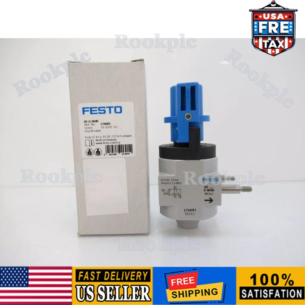 US FREE TAX New Festo HE-D-MINI 170681 Shut off valve