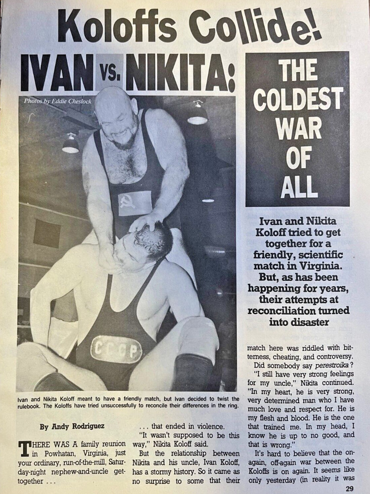 1990 Pro Wrestler Ivan Koloff vs Nikita Koloff