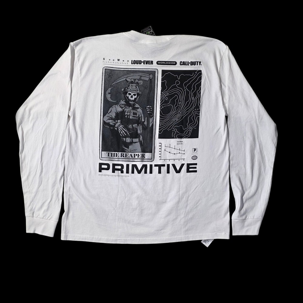 Primitive x Call of Duty Tactics Long Sleeve T-Shirt in white Size Men's L NWT