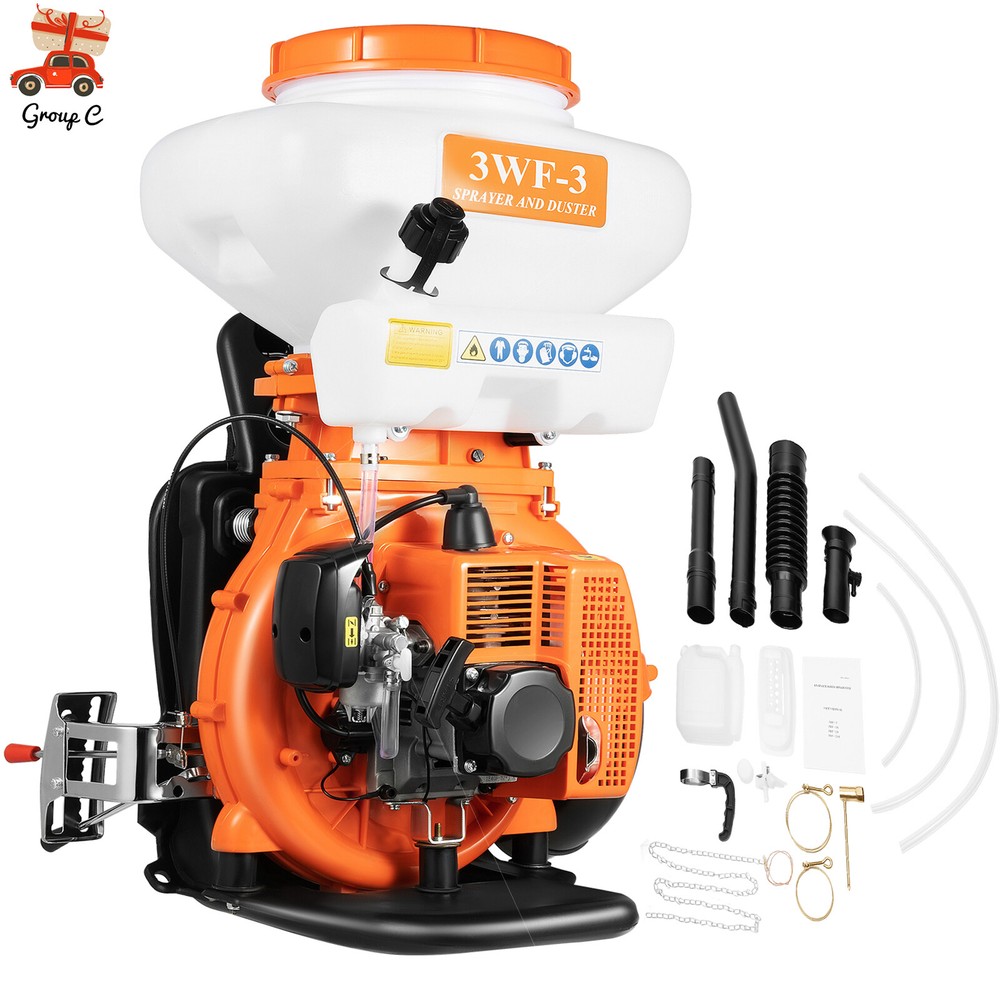 3.7Gal Backpack Agricultural Mist Duster Sprayer, Gasoline Powered Garden Blower