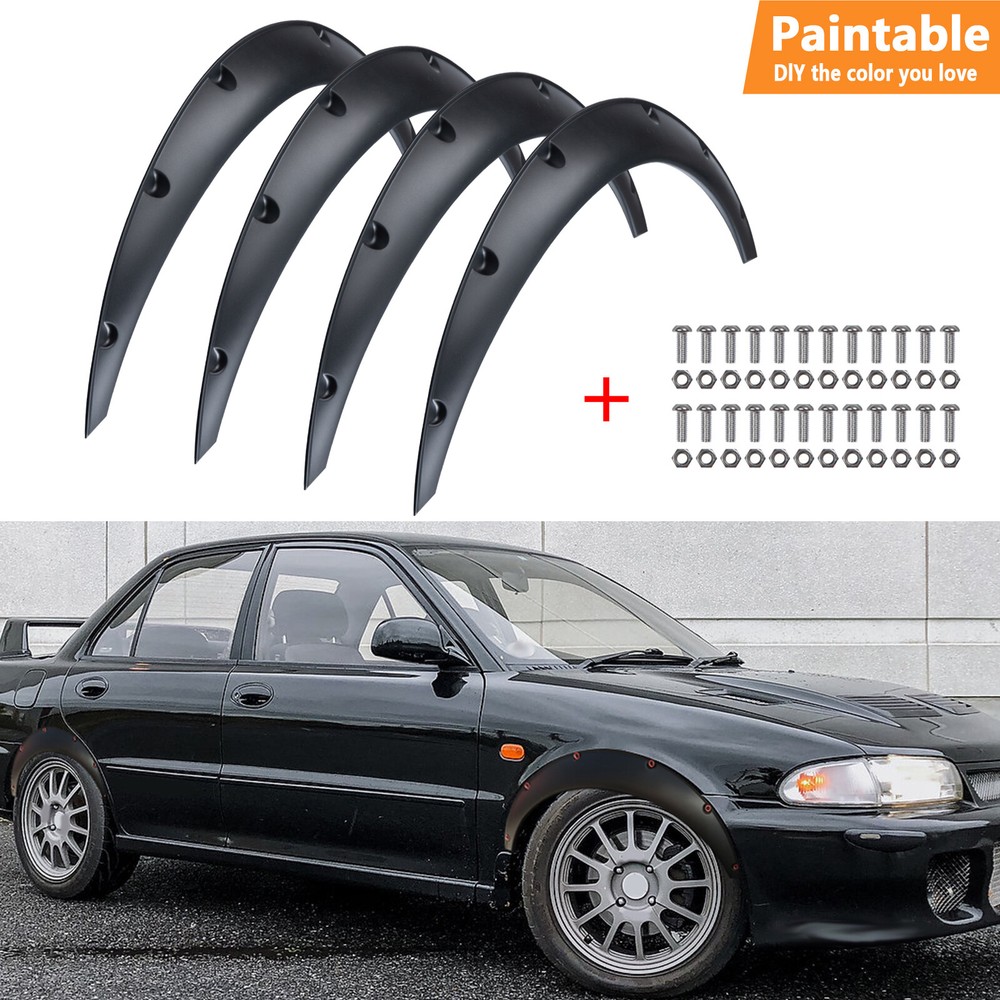 4PCS 89cm Universal Flexible Car Fender Flares Body Kit Wheel Extra Wide Firm.
