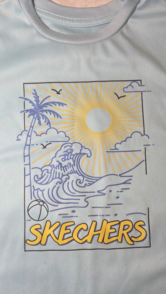 SKECHERS Boys Blue Graphic Print Crew Neck Short Sleeve T-Shirt Size 5T