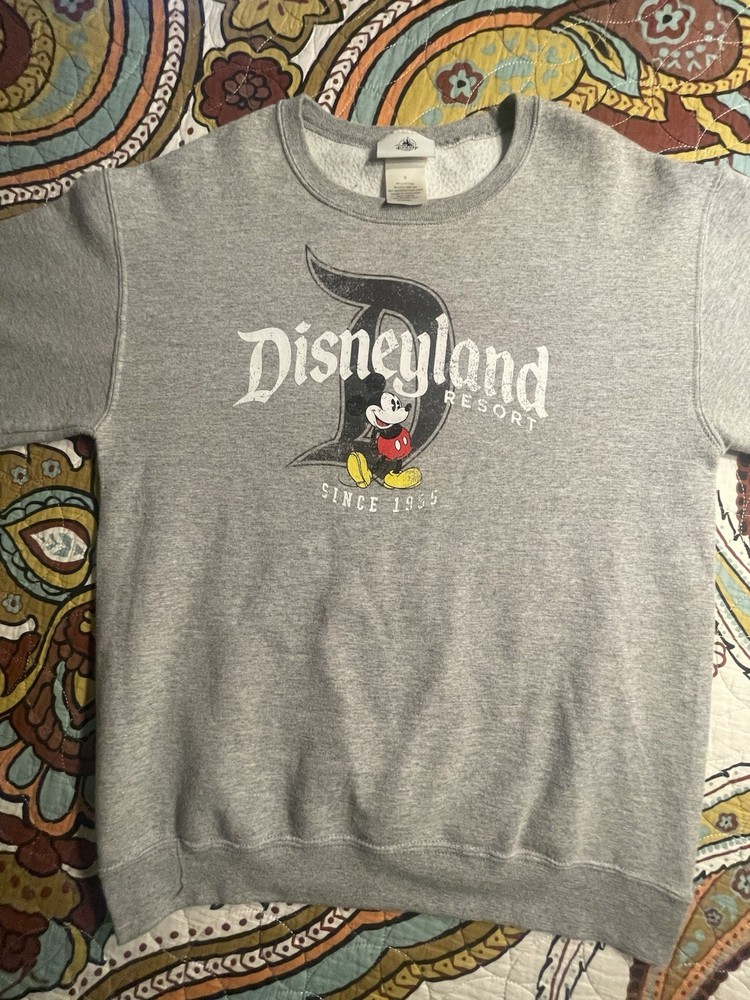 vintage Small Grey Disneyland Resort Crew Neck Sweatshirt