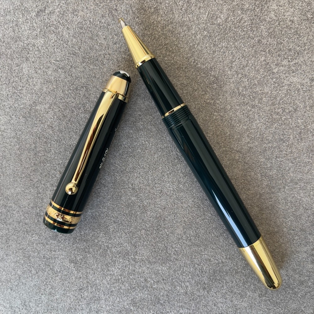 Deluxe Centenary Resin Series Green - Gold Color 0.7mm Rollerball Pen No Box