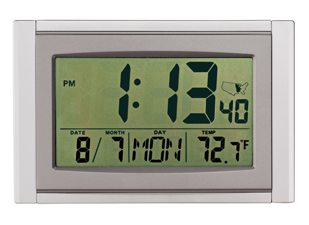 5-in-1 Jumbo LCD Atomic Clock with Multiple Features