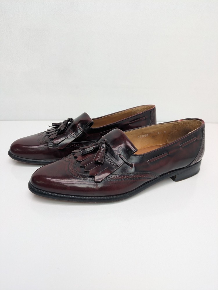 Vintage Nordstrom Men's Brown Leather Tassel Dress Shoes Made in Italy Size 9.5N