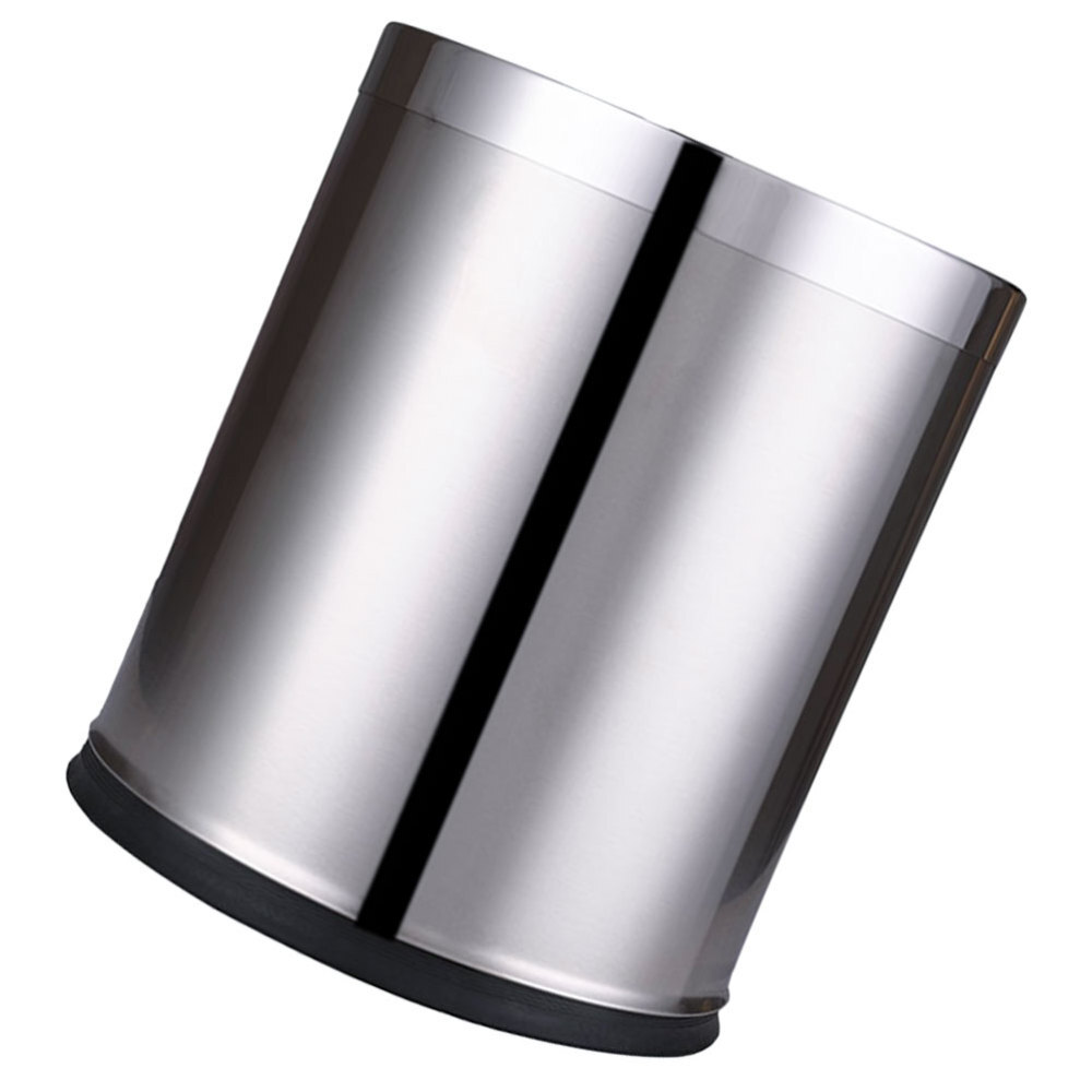 Stainless Steel Waste Paper Bin Basket Waste Rubbish Trash Can Kitchen Garbage