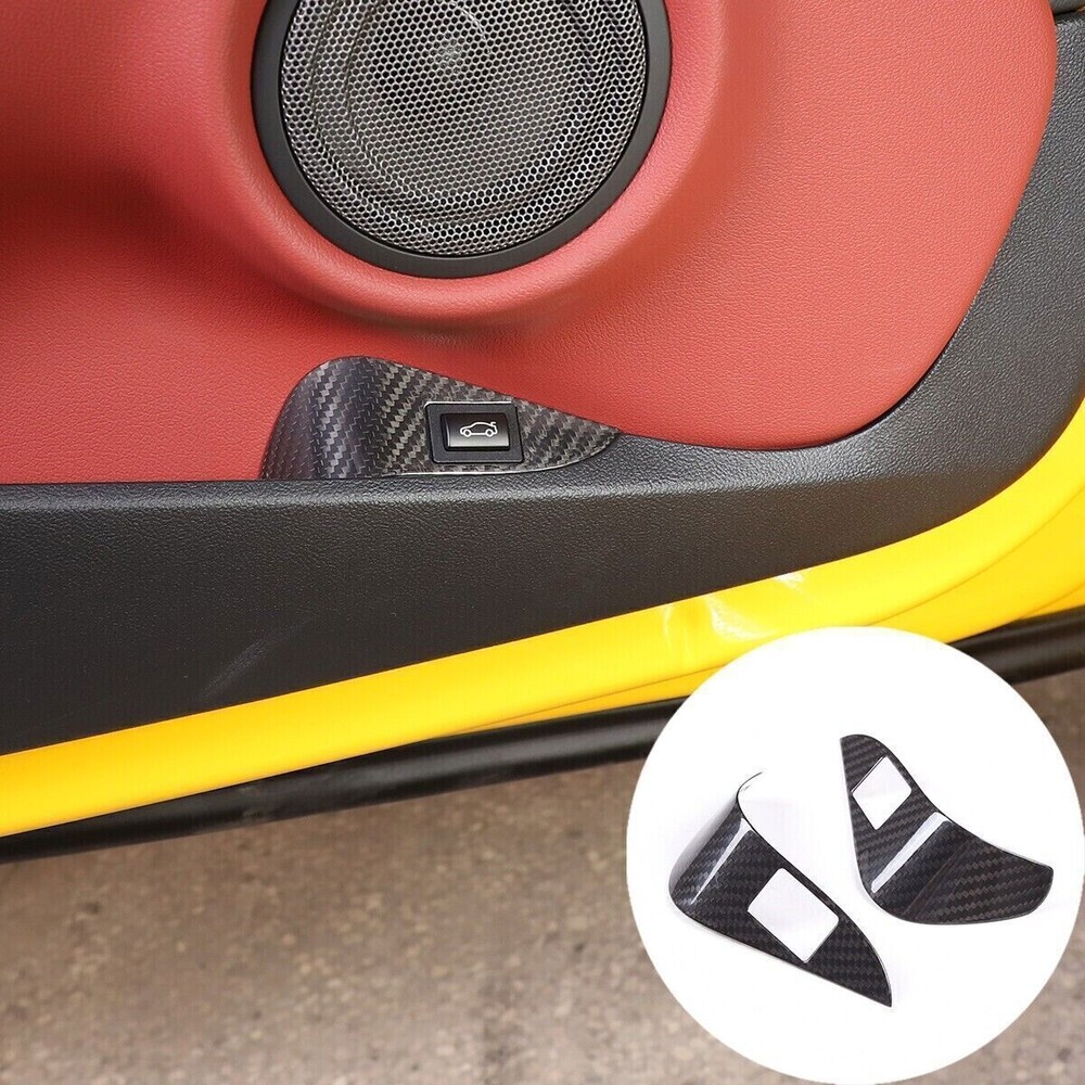 Dry Carbon Fiber Car Trunk Switch Panel Trim Cover For Toyota Supra A90 2019-22