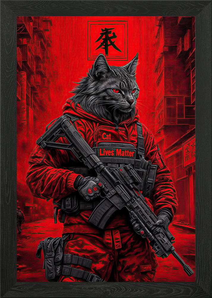 Cat Lives Matter Framed Wall Art Poster Canvas Print Picture