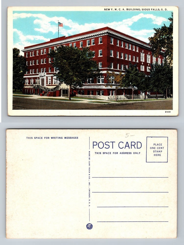 Sioux Falls, SD-South Dakota, New YMCA Building Brick Exterior Vintage Postcard