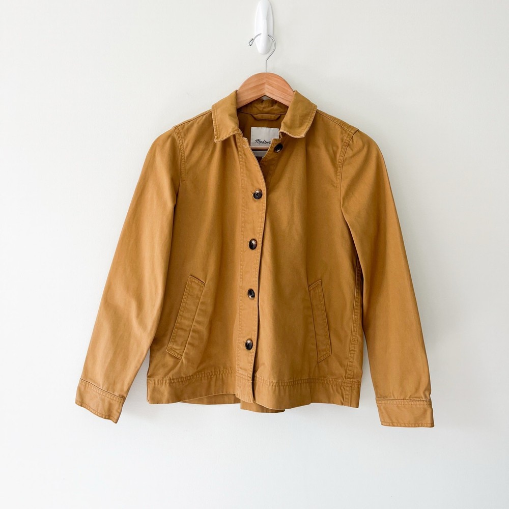 Madewell Northwood Sand Cropped Utility Tan Khaki Utility Jacket, Size XS