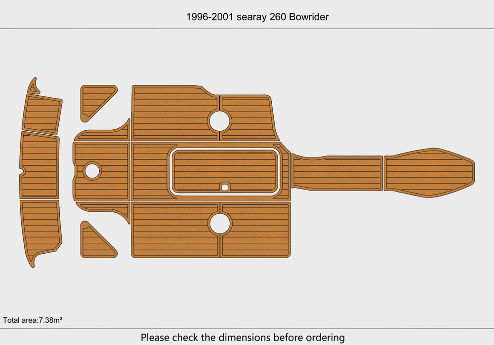 1996 sea ray 260 Bowrider Swim Platform Cockpit EVA Pad Foam Teak Deck flooring